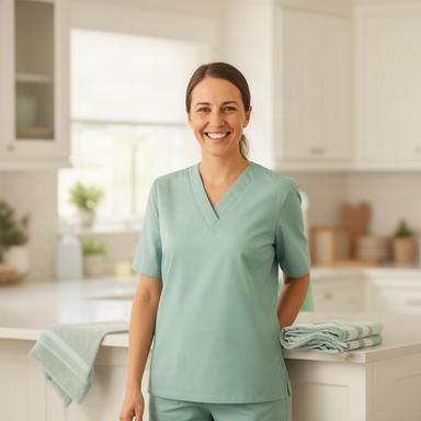 Alex Thompson smiling in a clean residential kitchen